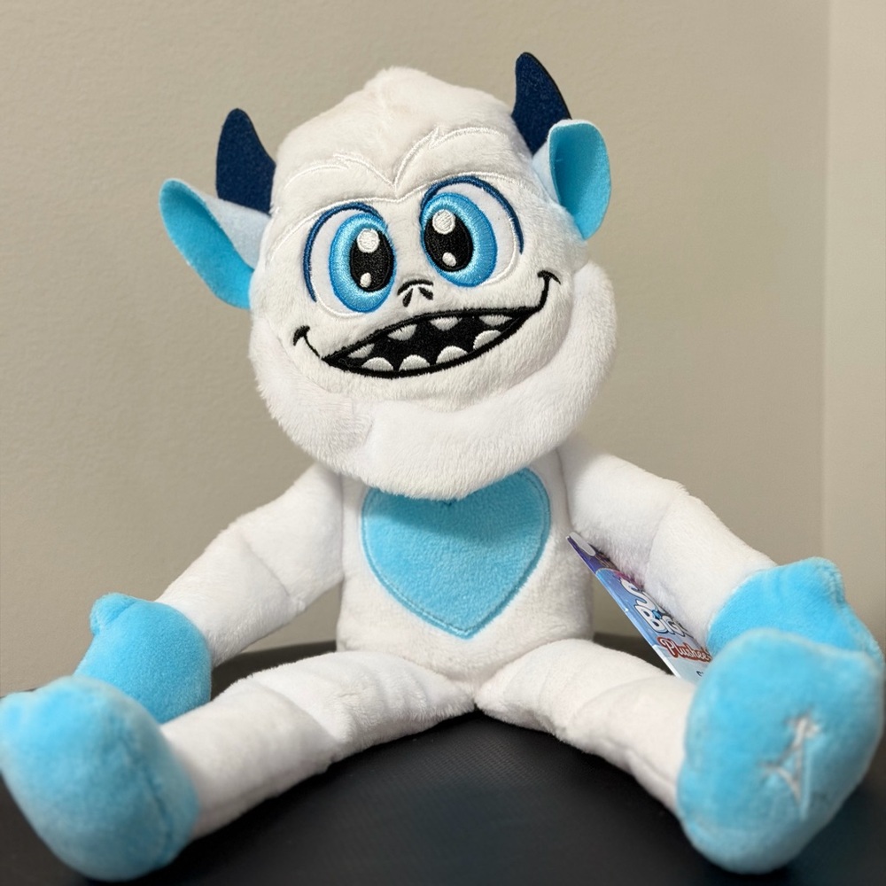 Blue and White Plush Monster Toy